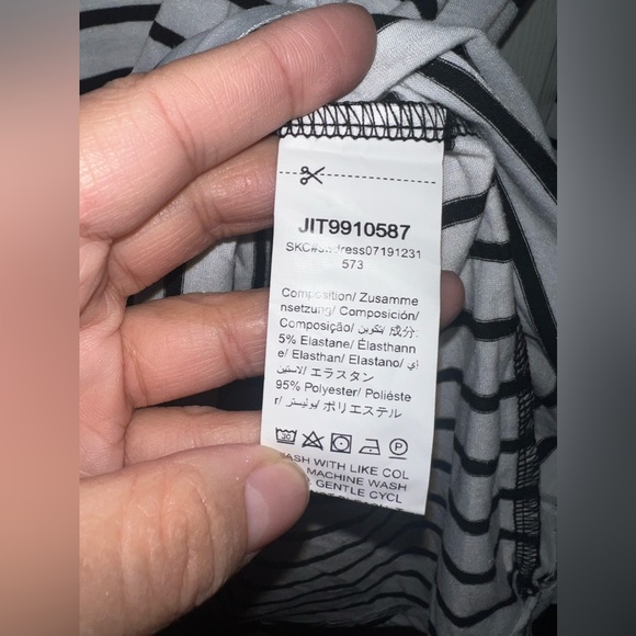 SHEN Curve Striped long sleeve dress with brown pocket and elbow patches SZ 2XL - Picture 4 of 4